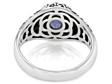 Blue Tanzanite Sterling Silver Men's Ring