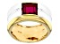 Red Lab Created Ruby Rhodium & 18k Yellow Gold Over Sterling Silver Two-Tone Men's Ring 2.88ct