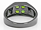 Green Chrome Diopside Black Rhodium Over Sterling Silver Men's Ring .41ctw