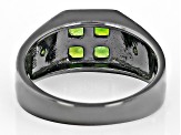 Green Chrome Diopside, Black Rhodium Over Sterling Silver Men's Ring .41ctw