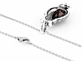 Brown Smoky Quartz Sterling Silver Men's Owl Pendant With Chain 4.18ct