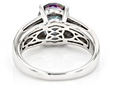 Multi-Color Quartz with Black Spinel Rhodium Over Sterling Silver Men's Ring 3.16ctw