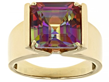 Picture of Multi-Color Quartz 18k Yellow Gold Over Sterling   Silver Men's Ring 6.38ct