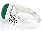 Green Onyx Sterling Silver Men's Ring