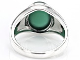 Green Onyx Sterling Silver Men's Ring