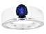 Blue Lab Created Spinel Rhodium Over Sterling Silver Men's Ring 1.38ct