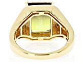 Smoky Citrine Triplet Quartz with Smoky Quartz 18k Yellow Gold Over Silver Men's Ring 4.84ctw