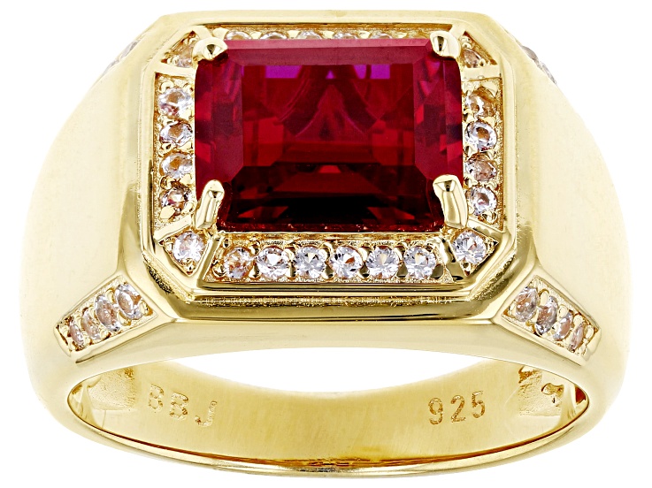 Lab Created Ruby With Lab Created Sapphire 18k Yellow Gold