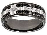 Black Spinel, Black Rhodium Over Sterling Silver Men's Band Ring 0.43ctw