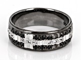 Black Spinel, Black Rhodium Over Sterling Silver Men's Band Ring 0.43ctw