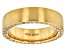White Lab Created Sapphire 18k Yellow Gold Over Sterling Silver Matte Eternity Wedding Band 1.36ctw