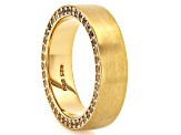 White Lab Created Sapphire 18k Yellow Gold Over Sterling Silver Matte Eternity Wedding Band 1.36ctw
