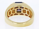 Purple Strontium Titanate 18k Yellow Gold Over Sterling Silver Men's Ring 4.58ctw
