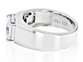 White Strontium Titanate Rhodium Over Sterling Silver Solitaire Ring 3.25ct