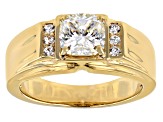 White Strontium Titanate 18k Yellow Gold Over Sterling Silver Ring 2.66ctw