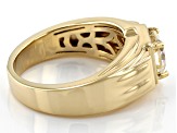 White Strontium Titanate 18k Yellow Gold Over Sterling Silver Ring 2.66ctw