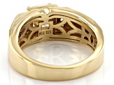 White Strontium Titanate 18k Yellow Gold Over Sterling Silver Ring 2.66ctw