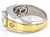 White Strontium Titanate Rhodium & 18k Yellow Gold Over Sterling Silver Ring 3.33ctw