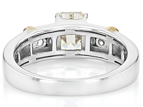 White Strontium Titanate Rhodium Over Sterling Silver Ring  2.43ctw