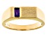 Purple Amethyst 18k Yellow Gold Over Sterling Silver Men's Signet Ring 0.17ct