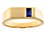 Blue Lab Created Sapphire 18k Yellow Gold Over Sterling Silver Men's Signet Ring 0.21ct