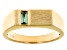 Green Tourmaline 18k Yellow Gold Over Sterling Silver Men's Signet Ring 0.21ct