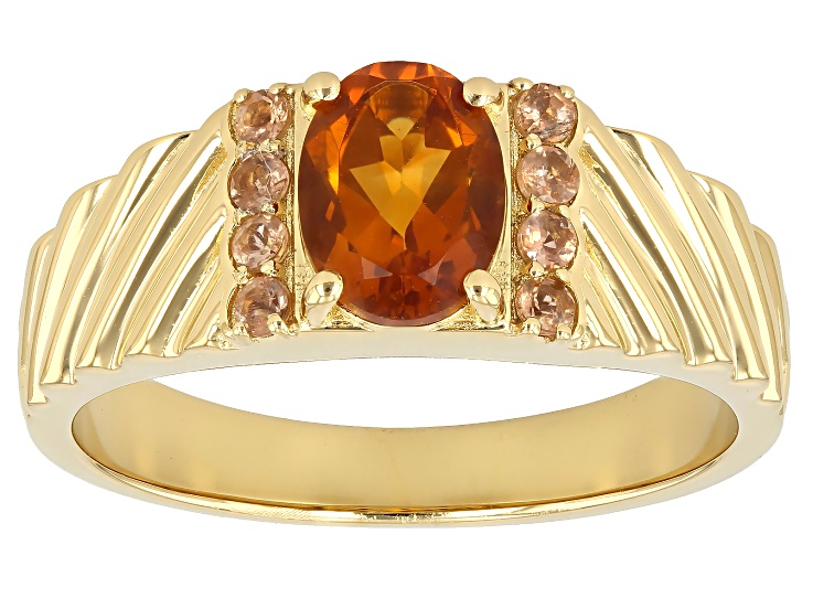 プルメリア　CENDANA EMAS Madeira Citrine With Andalusite 18k Yellow Gold Over