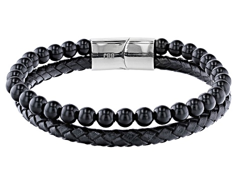 Black Onyx Stainless Steel Bracelet.