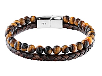 Picture of Brown Tigers Eye Stainless Steel Bracelet