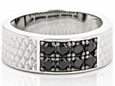 Black Spinel Rhodium Over Sterling Silver Men's Band Ring .82ctw