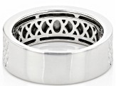 Black Spinel Rhodium Over Sterling Silver Men's Band Ring .82ctw