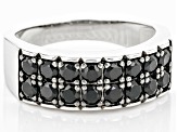 Black Spinel Rhodium Over Sterling Silver Men's Band Ring 1.63ctw