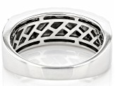 Black Spinel Rhodium Over Sterling Silver Men's Band Ring 1.63ctw