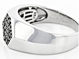 Black Spinel Rhodium Over Sterling Silver Men's Ring .48ctw