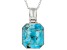 Blue Turquoise Rhodium Over Sterling Silver Pendant With Chain 16x14mm