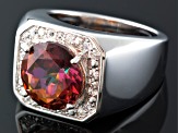 Multi-Color Mystic Topaz® Rhodium Over Sterling Silver Mens Ring 5.87ctw.