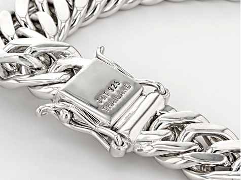 White Zircon Rhodium Over Sterling Silver Men's Cross