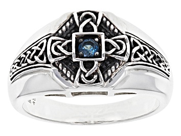 Picture of London Blue Topaz Sterling Silver Gents Ring .12ct