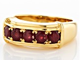 Red Mahaleo(R) Ruby 18k Yellow Gold Over Silver Men's Wedding Band Ring 1.64ctw