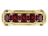 Red Mahaleo(R) Ruby 18k Yellow Gold Over Silver Men's Wedding Band Ring 1.64ctw