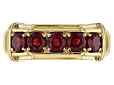 Red Mahaleo(R) Ruby 18k Yellow Gold Over Silver Men's Wedding Band Ring 1.64ctw