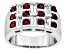 Red Garnet Rhodium Over Sterling Silver Mens Band Ring 2.94ctw