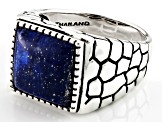 Blue Lapis Sterling Silver Mens Ring