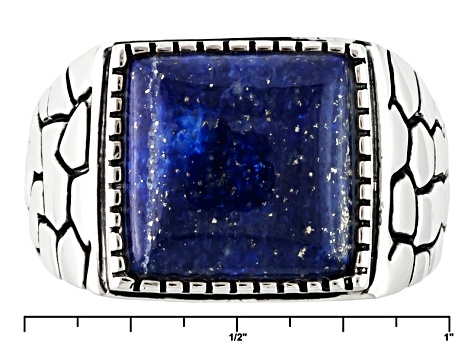 Blue Lapis Sterling Silver Mens Ring