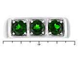 Green Chrome Diopside Rhodium Over Sterling Silver Mens Ring 1.44ctw