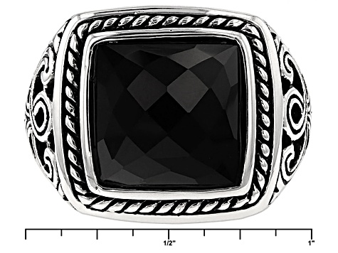 Black Onyx Sterling Silver Mens Ring.