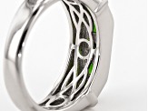 Green Chrome Diopside Rhodium Over Sterling Silver Gent's Wedding Band Ring 1.25ctw