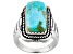 Blue Turquoise Sterling Silver Mens Ring.