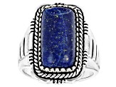 Blue Lapis Lazuli Sterling Silver Men's Ring