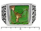 Green Turquoise Sterling Silver Men's Ring